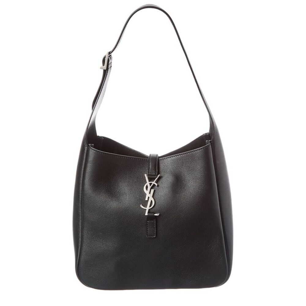 Saint Laurent Le 5 A 7 Small Leather Hobo Bag, Black